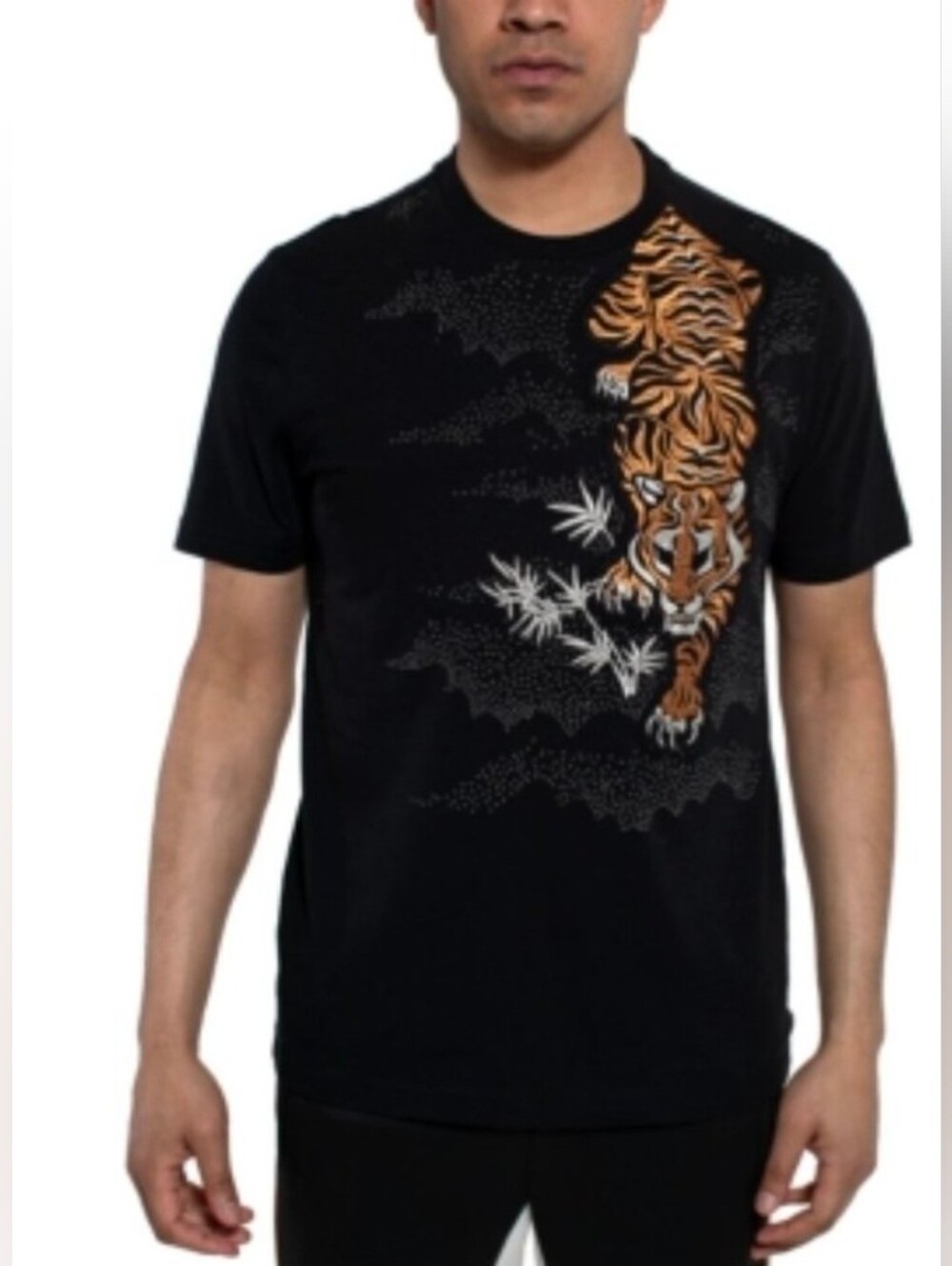 Sean John Embroidered Tiger Prowl Graphic T-Shirt Streetwear sz 3XL